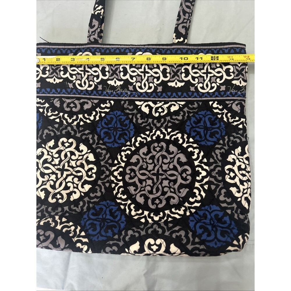 Vera Bradley Canteberry Colbalt Blue Quilted Tote Bag Medium Purse - Picture 6 of 11